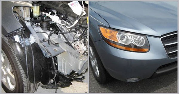 2009 Hyundai Santa Fe Before and After at Preston Auto Body of Wilmington in Wilmington DE