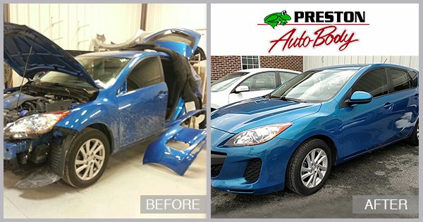 2010 Mazda3 Hatchback Before and After at Preston Auto Body of Wilmington in Wilmington DE