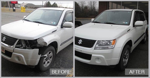 Suzuki SUV Before and After at Preston Auto Body of Wilmington in Wilmington DE