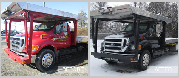 Cintas Delivery Truck Before and After at Preston Auto Body of Wilmington in Wilmington DE