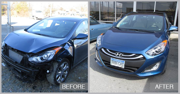 2015 Elantra GT Before and After at Preston Auto Body of Wilmington in Wilmington DE