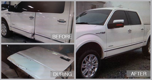 Ford F-150 Before and After at Preston Auto Body of Wilmington in Wilmington DE