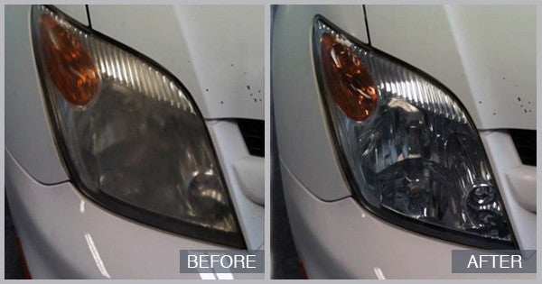 Headlight Restoration Before and After at Preston Auto Body of Wilmington in Wilmington DE